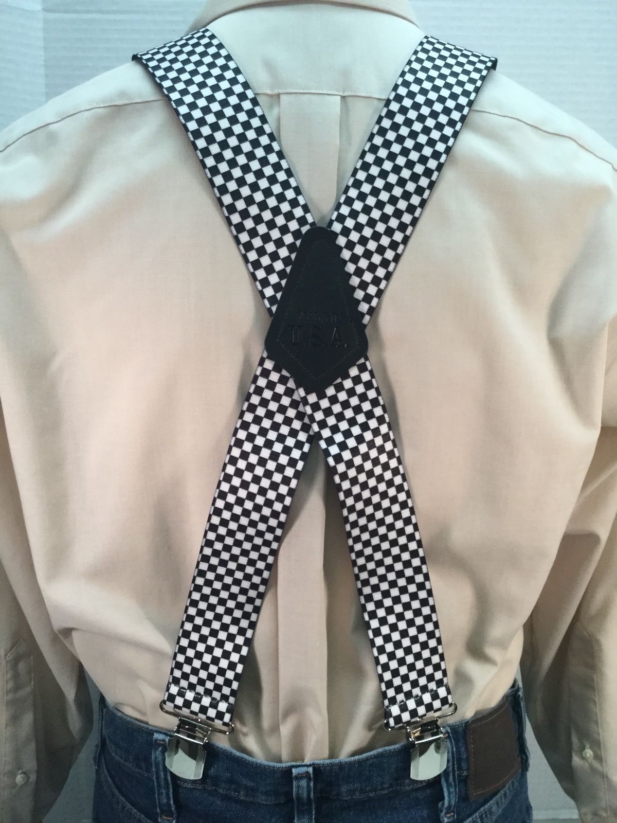 New, Men's, Black & White Checkerboard, XL, 2