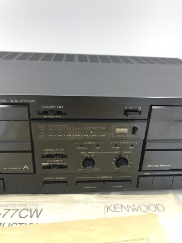 KENWOOD  Model KX-77CW DOUBLE CASSETTE DECK Auto-Reverse W/ Manual