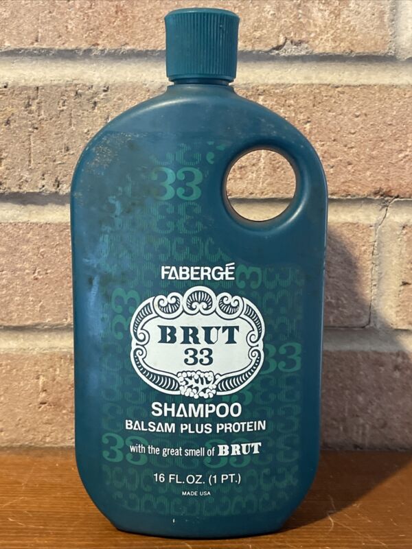 Faberge Brut 33 Shampoo Balsam Rare 16 fl oz Bottle Full NOS Discontinued