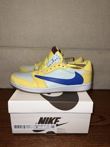 Pre-owned Jordan Travis Scott X Air  1 Retro Og Sp Low Canary Dz4137-700 Us Size 9.5 W/8 M✅ In Yellow