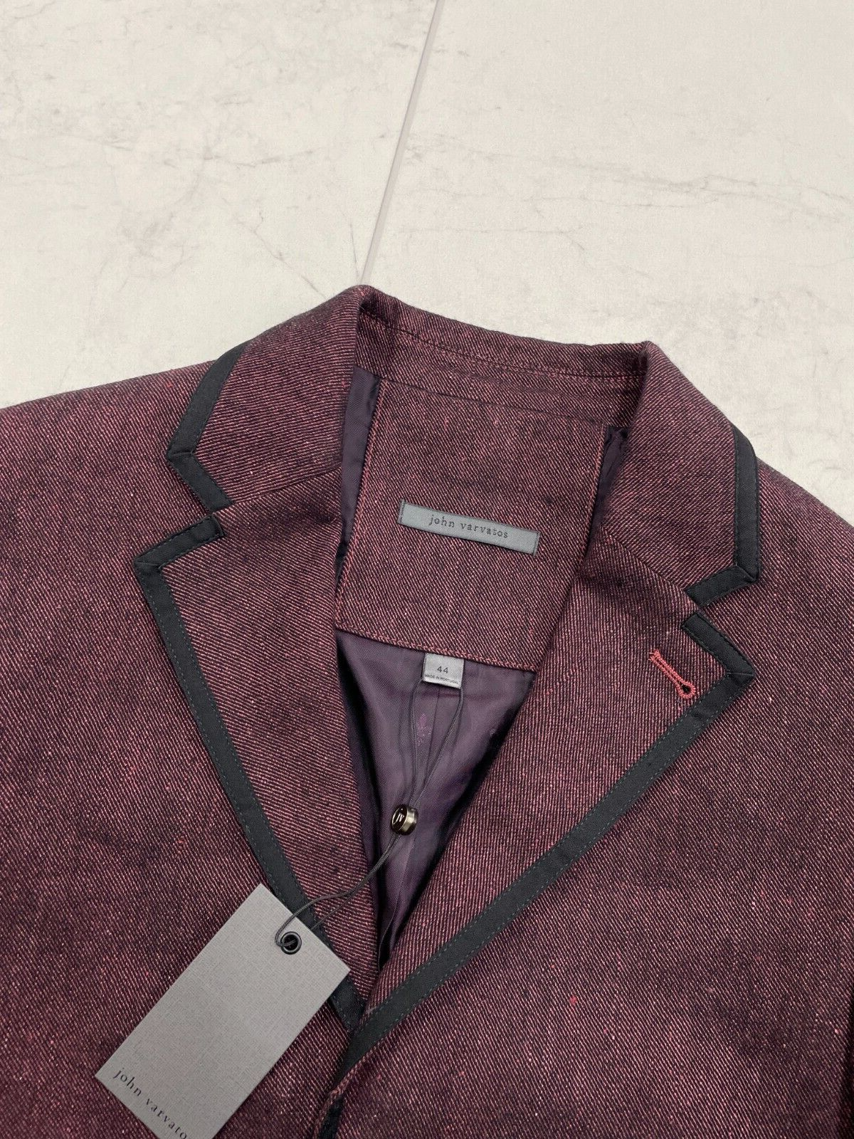 Pre-owned John Varvatos $1298  Pinot Noir Men's Blazer In Red Size: 44