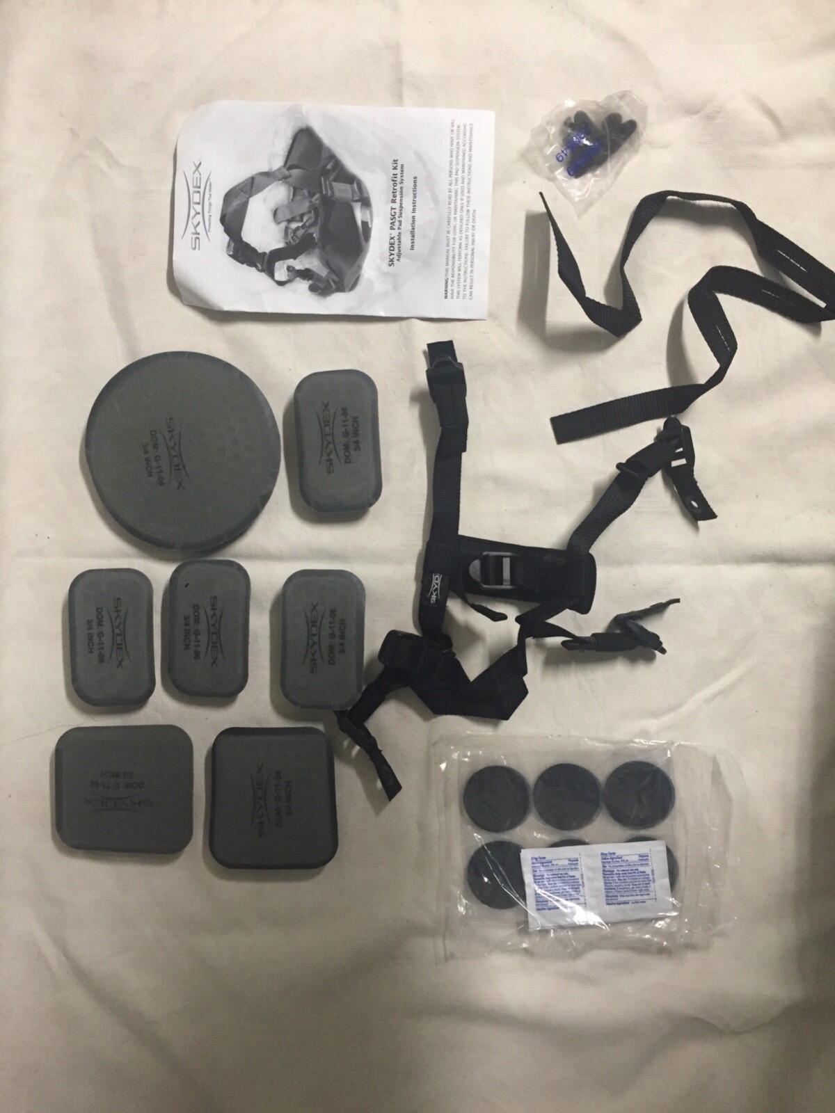 Skydex PASGT Ballistic Helmet Pads Retrofit Kit, Chinstrap, 1" Thick