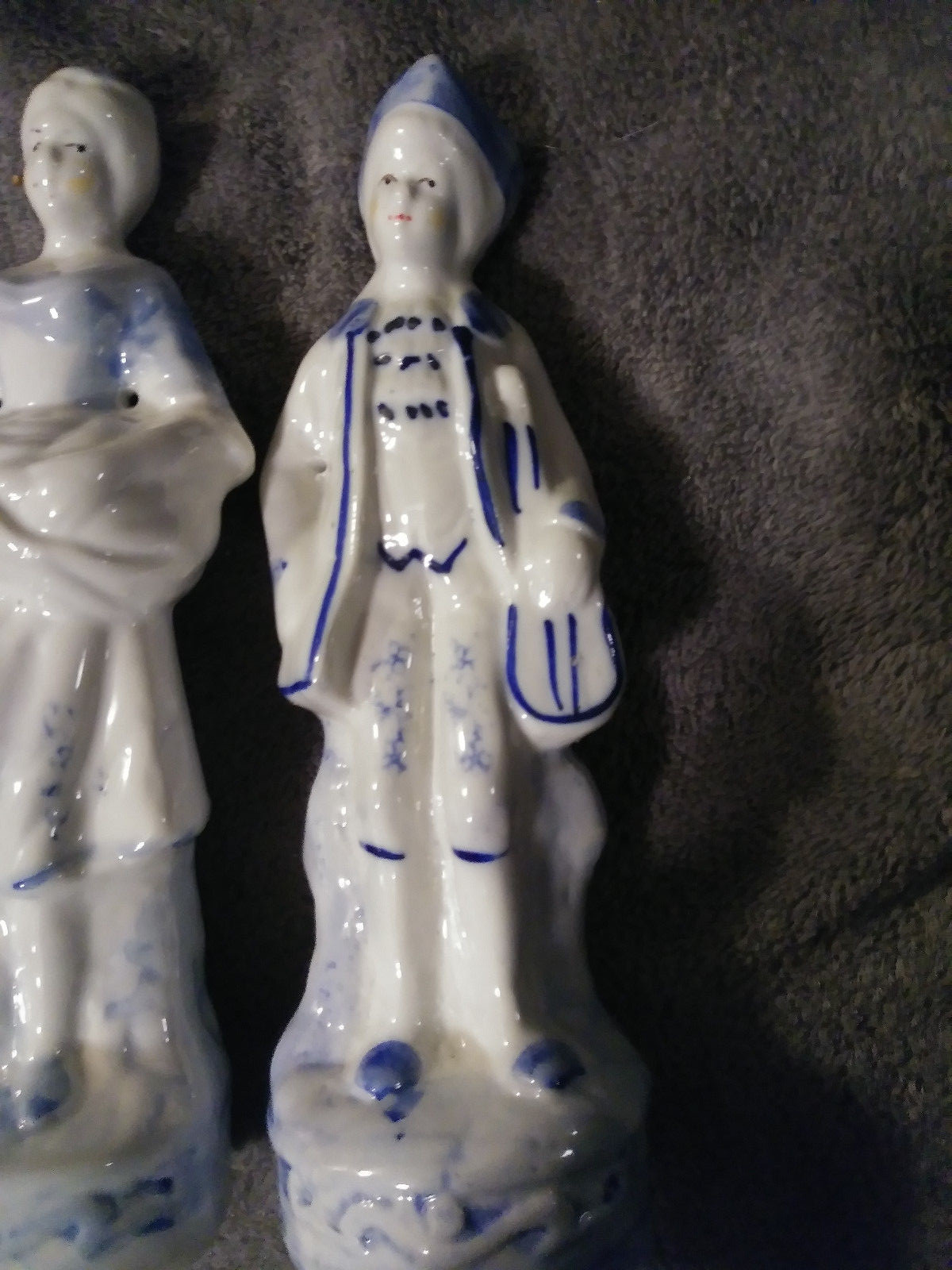 Set of Three K's Collection Blue & White Porcelain Figurines -