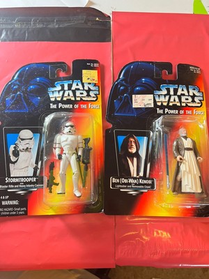 Obi-Wan Kenobi, Stormtrooper STAR WARS POWER OF THE FORCE NIB New Lot (2)