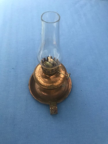 Vintage MINI CICO  & STELLAR Copper Coded Oil Lamp with Glass Chimneys (1) 7