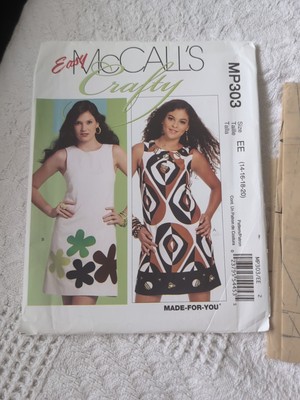 McCall's Easy Crafty Sewing Pattern MP303  Lined Sheath Dress Sz 14-20 UC  2009