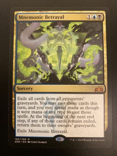 Mnemonic Betrayal 1x FOIL GRN MTG Guilds of Ravnica Mythic MINT blue black Mnemonic Betrayal 1x FOIL GRN MTG Guilds of Ravnica Mythic MINT blue black