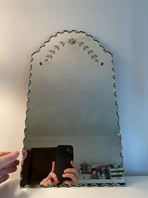 Mirrors Mirror Bevelled Edge Vatican, Vintage Frameless Etched Mirror