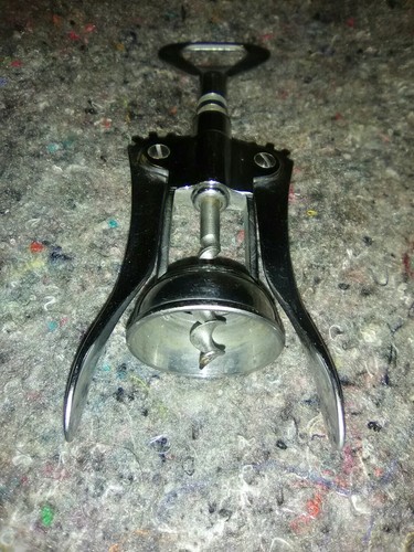 Vtg Corkscrew Wine Bottle Opener Made In Italy