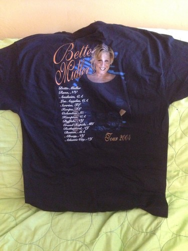 VIntage Bette Midler Tour 2004 Concert T-Shirt Anaheim CA New Black