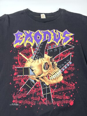 VINTAGE 1990 EXODUS Impact is Imminent Tour Concert T-shirt Sz Large Thrash
