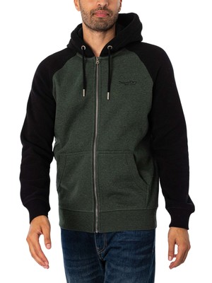 Мужская бейсбольная толстовка Superdry Essential на молнии, зеленый