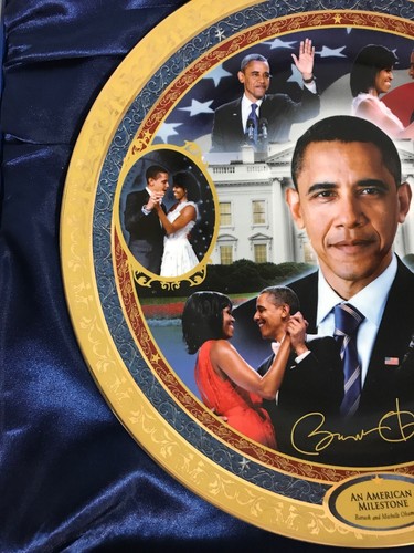 BARACK & MICHELLE OBAMA 44th AMERICAN PRESIDENT MASTERPIECE PLATE