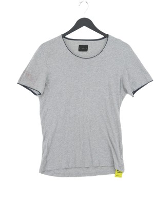 Sisley Men's T-Shirt S Grey 100% Cotton Basic