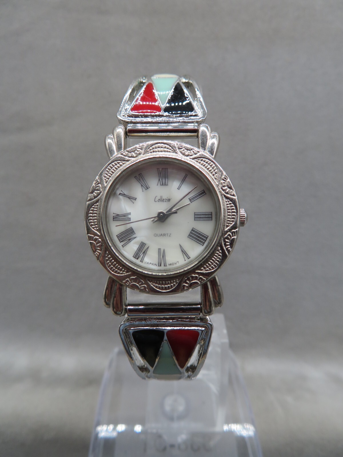 Ladies Collezio Quartz Watch Multicolor Enamel Inlay New Battery