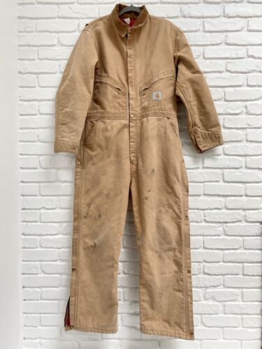Vintage 1989 100 Years Carhartt Jumpsuit Large red lined Vintage 1989 100 Years Carhartt Jumpsuit Large red lined