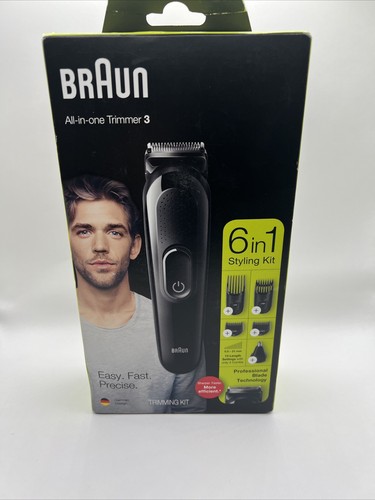 BRAUN 6 in 1 Mens All-in-One Face, Hair, Ear & Nose Trimmer Kit  - NEW