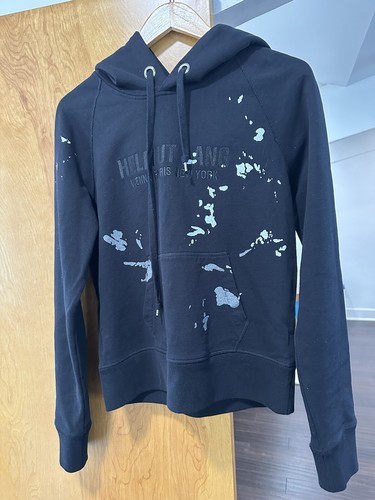 トップス HELMUT LANG - design hoodie Helmut Lang // Black & Red Logo Zip Up Hoodie – VSP Consignment