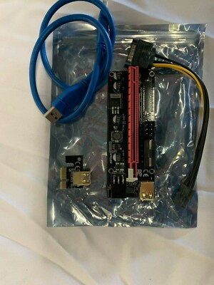 PCI-E 1x to 16x Powered USB3.0 GPU Riser Extender Adapter Card VER 009s