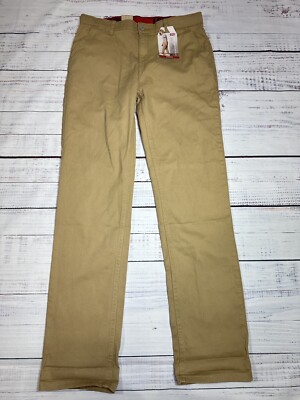 Boy's Levi's 502 Regular Taper Chino Khaki Jeans Slightly Stretch Sz 20 Reg NWT