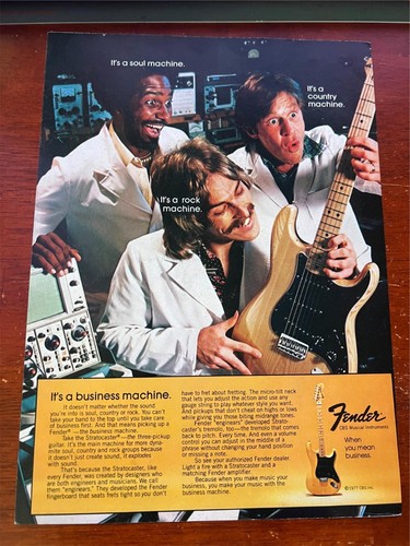 1978 VINTAGE 8X11 PRINT Ad Fender STRATOCASTER GUITAR SOUL