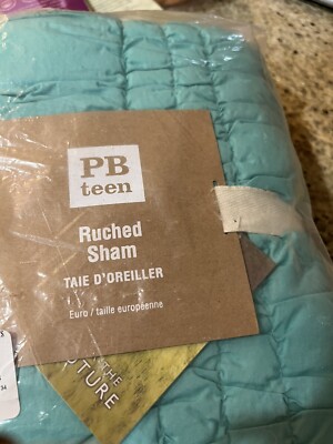 Pottery Barn Teen Ruched pool Euro sham  quilted  New