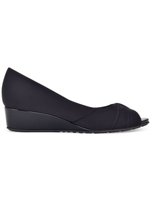 Женский темно-синий кроссовер BANDOLINO на плиссированных лодочках-слипонах Caddia на танкетке длиной 6,5 М