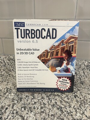TurboCAD 6.5 For WINDOWS 95 & 98 NT 4.0 Design Software 2D/3D CAD
