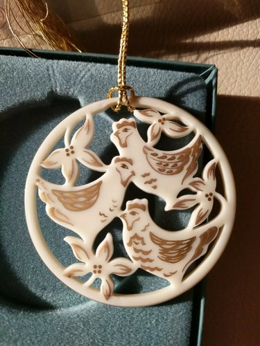Lenox Christmas Ornament 12 Days of Christmas Three French Hens Mint Preowned