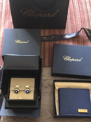 Brand New  2024 Authentic Chopard cufflinks And Leather Wallet