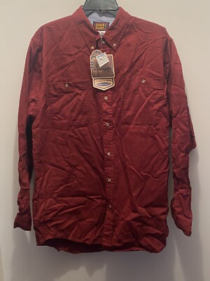 Faded Glory Button Down Long Sleeve Maroon Size Large