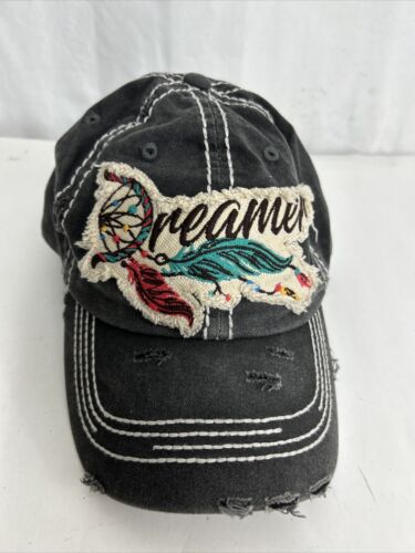 KBETHOS Vintage grey baseball hat Womens Dreamer Logo distre
