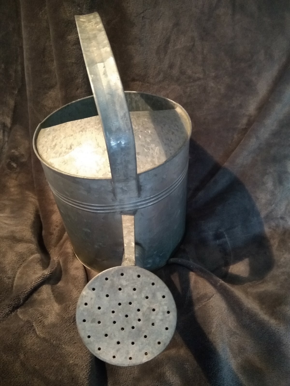 Vintage Antique Galvanized Metal Tin Watering Can Garden Flower