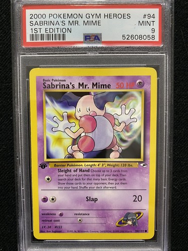 2000 Pokemon Gym Heroes 1st Edition Sabrina's Mr. Mime 94/132 PSA