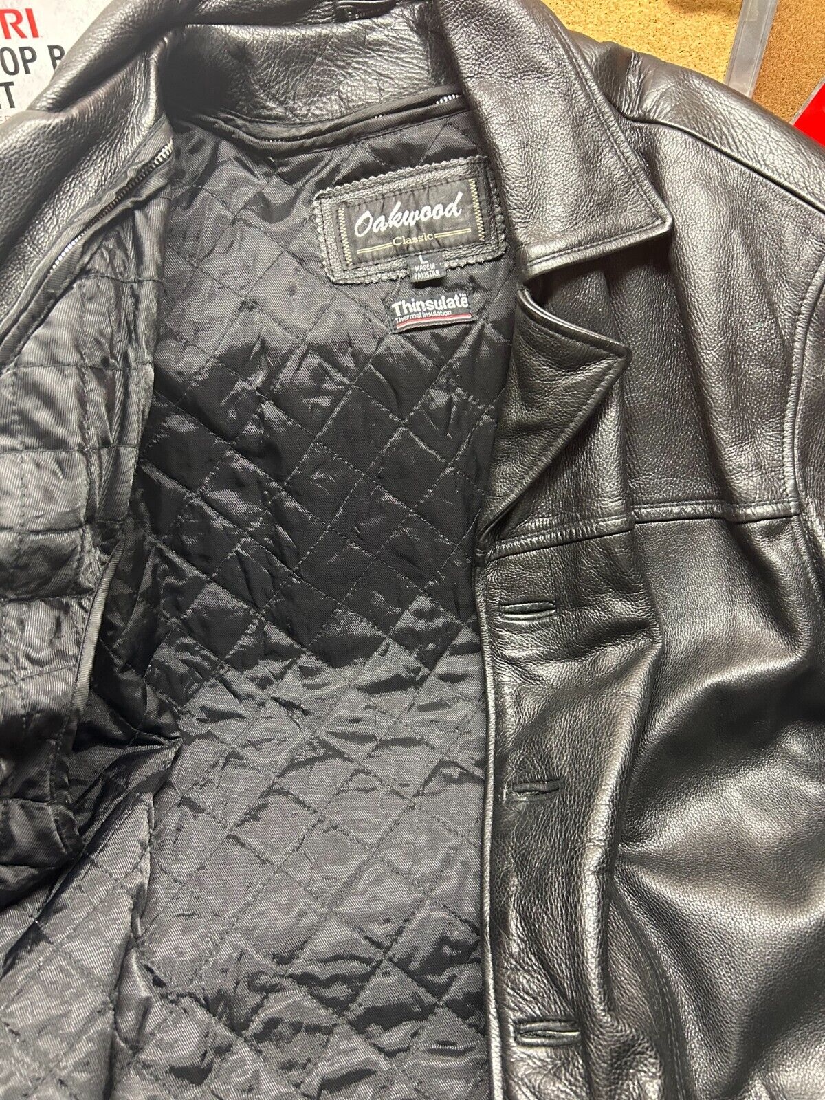 Oakwood Classic Size Large Black Genuine Leather Biker Oakwood Classic Size Large Black Genuine Leather Biker