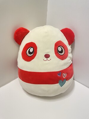 RARE Squishmallow Penelope Red & White Panda Valentine 14'' Plush 2017 Hearts 