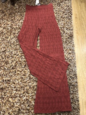 Flat White,Woman,Pants,Orange,Sz S,Cotton Elastic,Wide boot, Geometric pattern.!