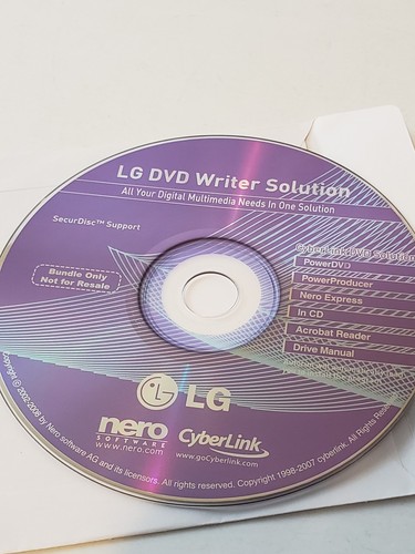 LG DVD WRITER SOLUTION (Purple) Power DVD, Power Producer, Nero Express, In CD +