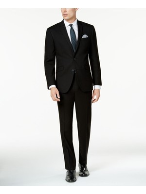 

REACTION KENNETH COLE Mens Ready Flex Black Slim Fit Stretch Suit, Черный