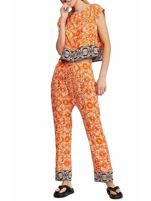 

Женский оранжевый топ с круглым вырезом FREE PEOPLE