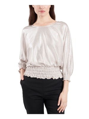 

MSK Женский Бежевый Топ с Талией и Манжетами и Рукавом -quot;летучая мышь-quot; с круглым вырезом P\XL