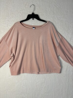 Old Navy Soft Cropped NWT Top Elastic Cuffed Sleeves Soft Pink Sz XXL