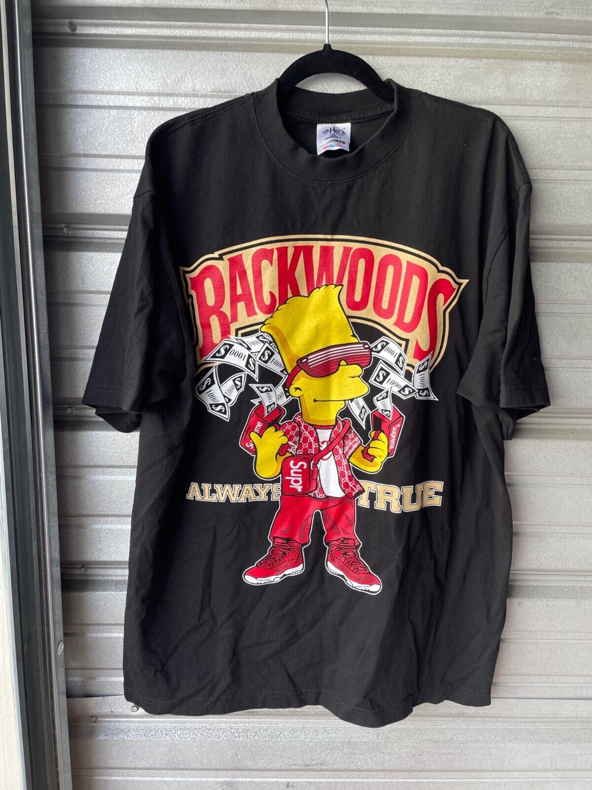 Backwoods Bart Simpson Supreme Black T-Shirt Men's XL Shaka Backwoods Bart Simpson Supreme Black T-Shirt Men's XL Shaka