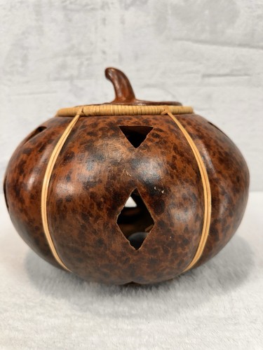 Pier 1 Ceramic Jack O Lantern Halloween Lantern Decorated Lid Pumpkin Basket