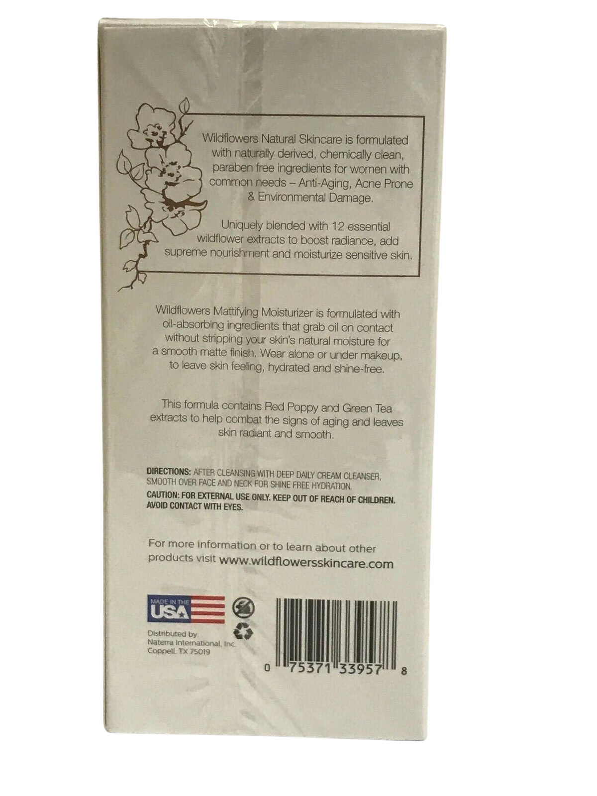 Wildflowers For Sensitive Skin Red Poppy & Green Tea Mattifying Moisturizer