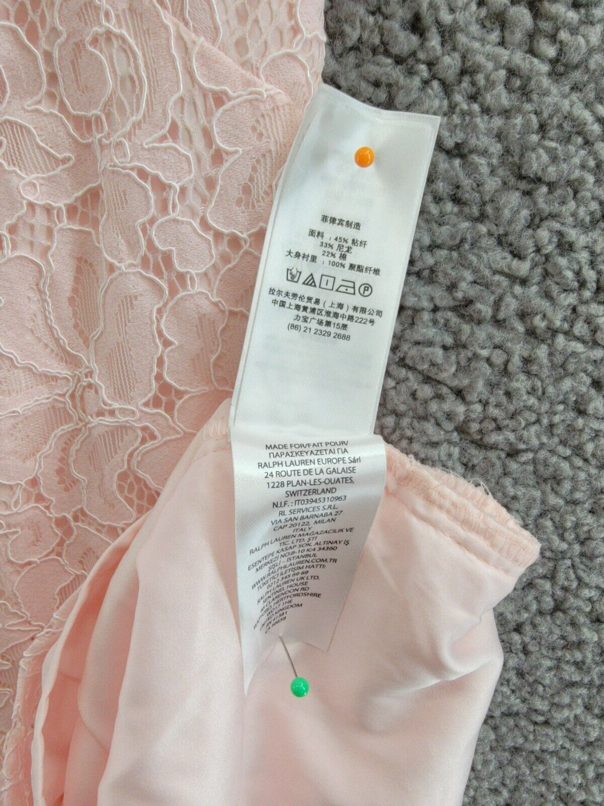 Lauren Ralph Lauren Lace Puff-Sleeve Cocktail Dress Women's 8 Pink Opal + - Picture 15 of 17