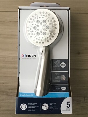 MOEN CALDWELL 5-SETTING HANDHELD SHOWER SET IN BRUSHED NICKEL BRAND NEW IN BOX