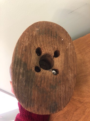 Industrial Antique Wooden Hat Block Form Hand Made early 1900's puzzle