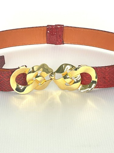 Alexis Kirk Womens Belt Purple Leather Two-Tone Design Unique Buckle Vintage Gorgeous ALEXIS KIRK Signed 1980 main image 4