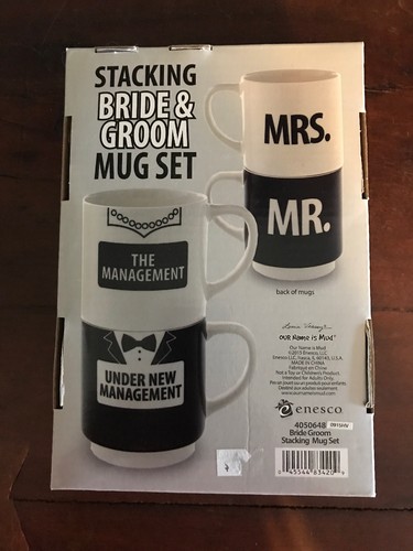 Brand New In Box ‘Our Name Is Mud’ Bride & Groom Mug Set - Wedding / Shower Gift